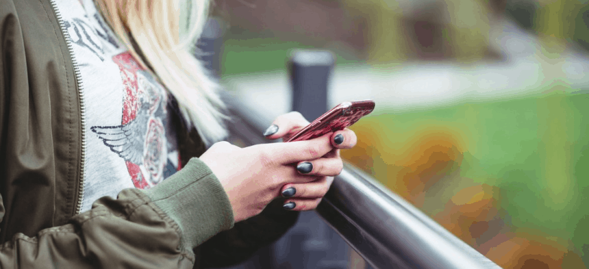 Woman checking her cellphone